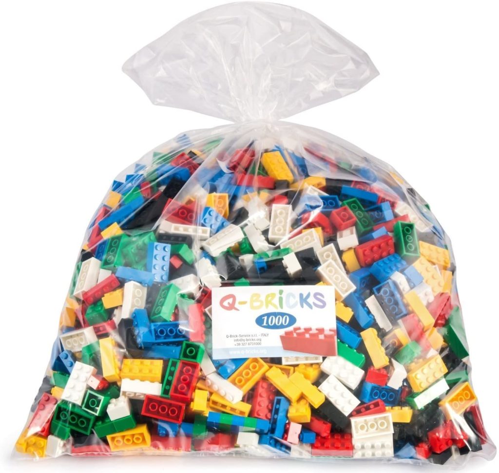 Q-Bricks Bausteine – 250 Stück, Größe 2x2, Farbe Elfenbein – Kompatibel Mit Gängigen Steinesystemen